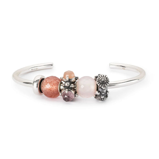 Beads Trollbeads con quarzo rosa rotondo sfaccettato MISURA UNICA