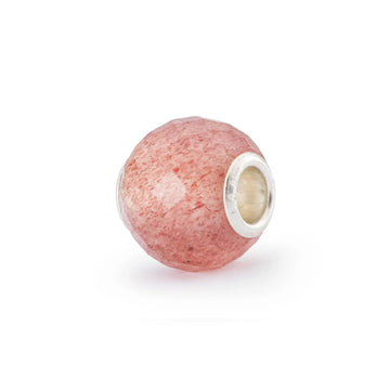 Beads Trollbeads con quarzo fragola rotondo sfaccettato MISURA UNICA