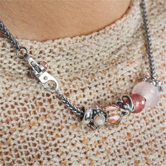 Beads Trollbeads con quarzo fragola rotondo sfaccettato MISURA UNICA