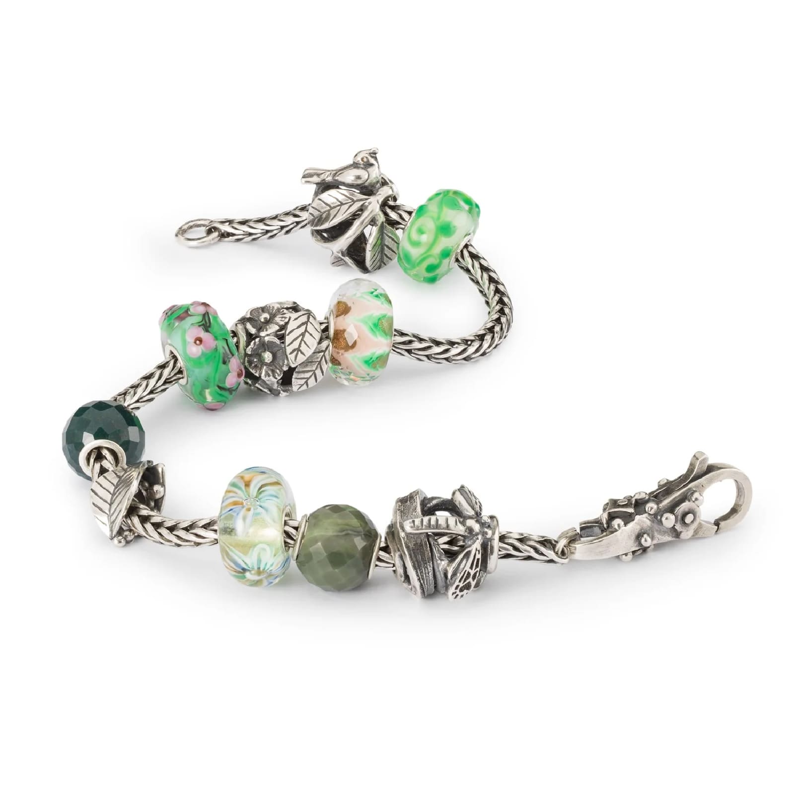Beads Trollbeads con calcite verde rotonda sfaccettata MISURA UNICA