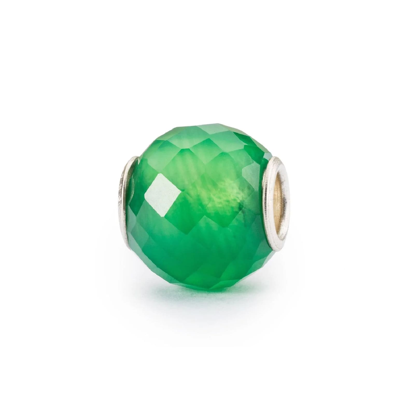 Beads Trollbeads con onice verde rotonda sfaccettata MISURA UNICA