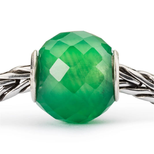 Beads Trollbeads con onice verde rotonda sfaccettata MISURA UNICA