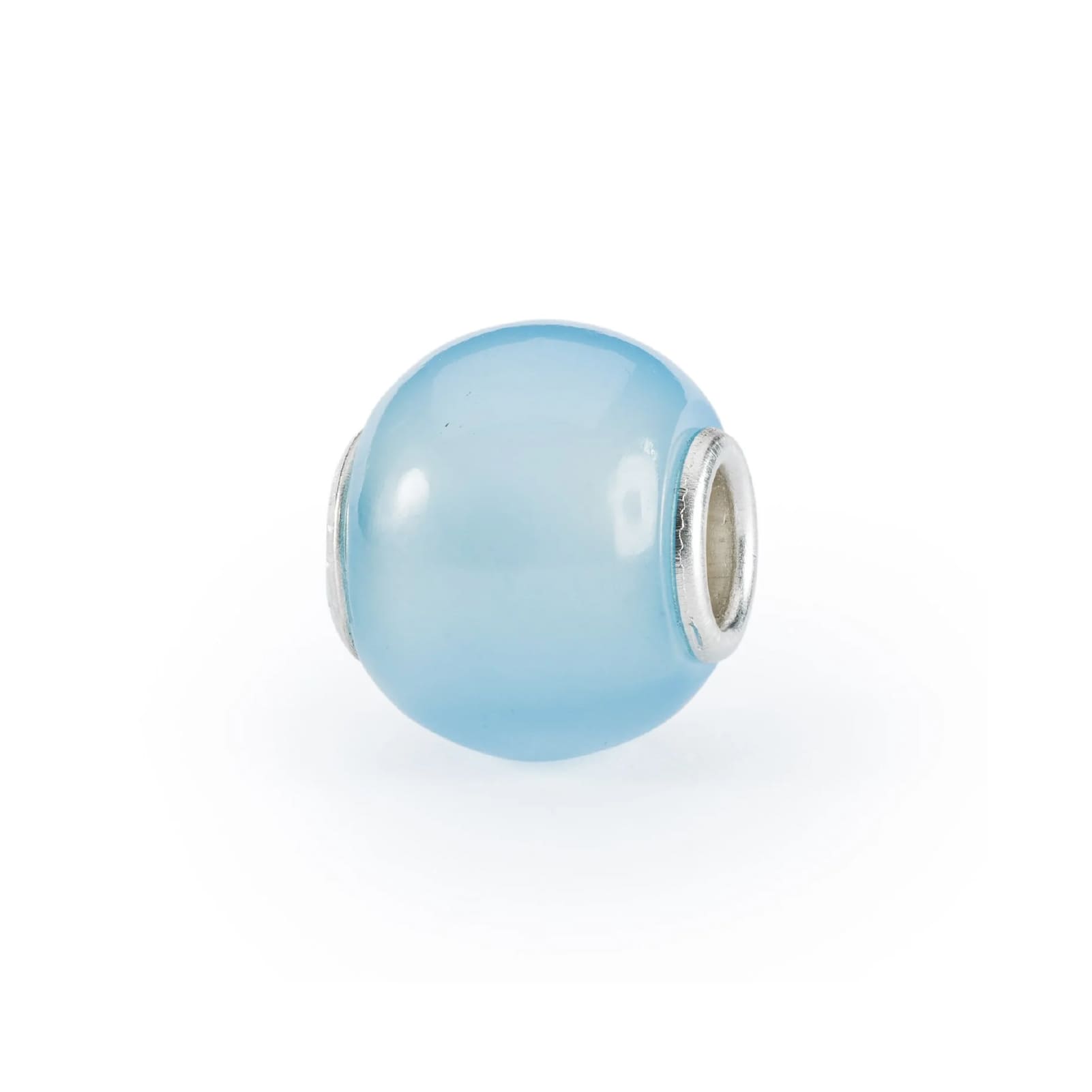 Beads Trollbeads con pietra di agata azzurra rotonda MISURA UNICA