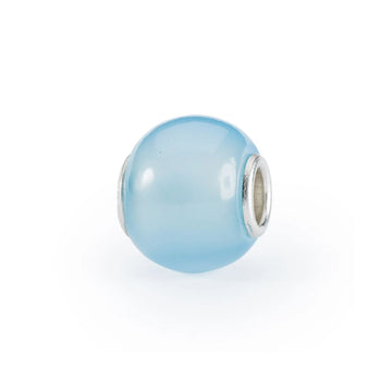 Beads Trollbeads con pietra di agata azzurra rotonda MISURA UNICA