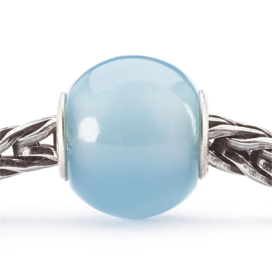 Beads Trollbeads con pietra di agata azzurra rotonda MISURA UNICA
