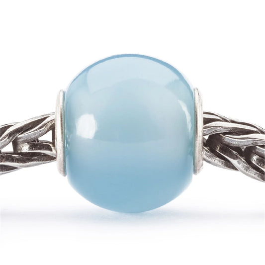 Beads Trollbeads con pietra di agata azzurra rotonda MISURA UNICA