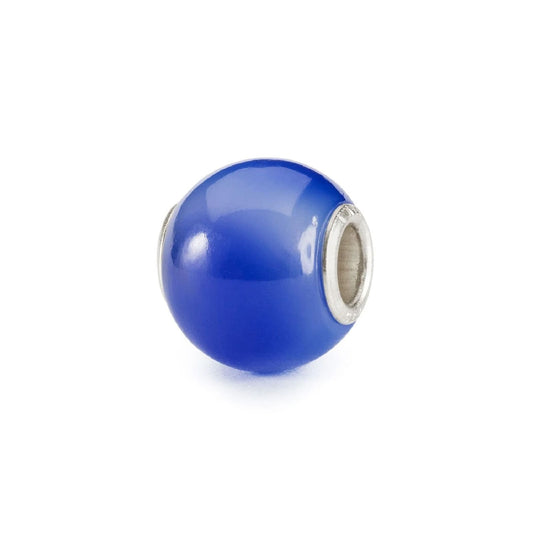 Beads Trollbeads con pietra di agata blu scuro rotonda MISURA UNICA