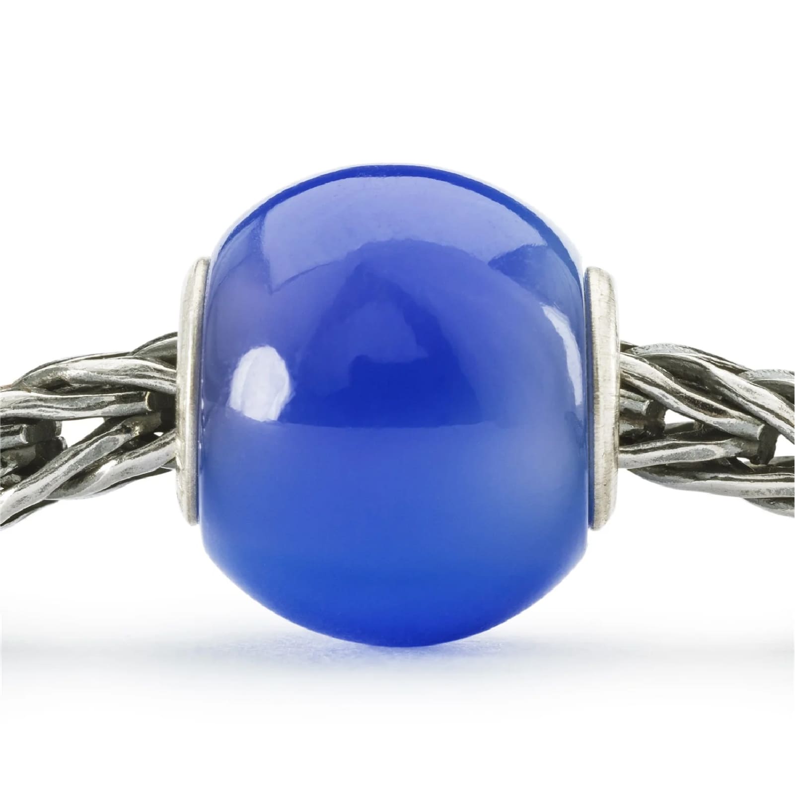 Beads Trollbeads con pietra di agata blu scuro rotonda MISURA UNICA