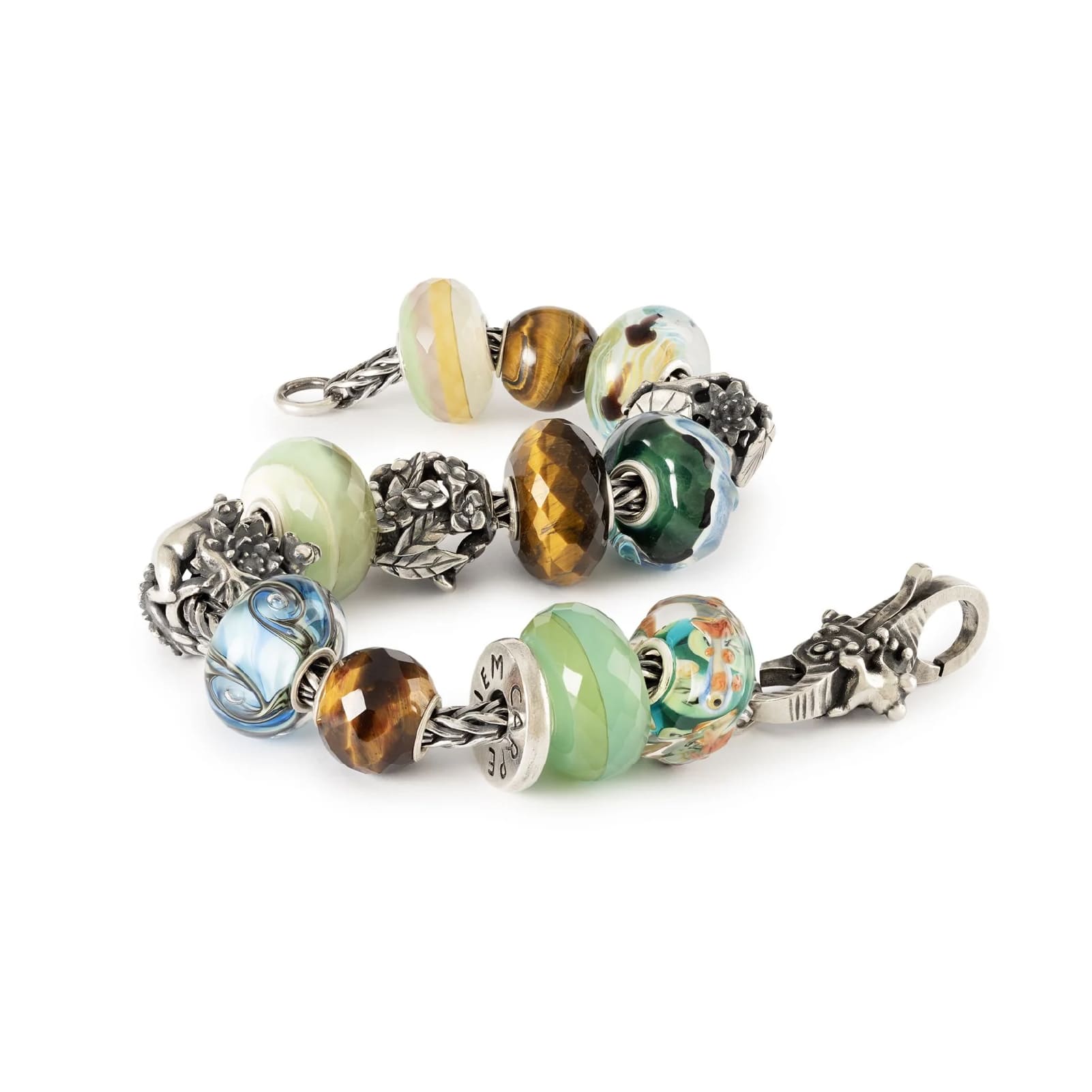 Beads Trollbeads occhio di tigre rotondo sfaccettato MISURA UNICA