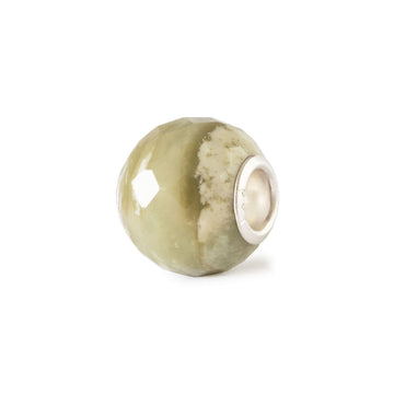 Beads Trollbeads con calcite giallo-verde rotonda sfaccettata MISURA UNICA