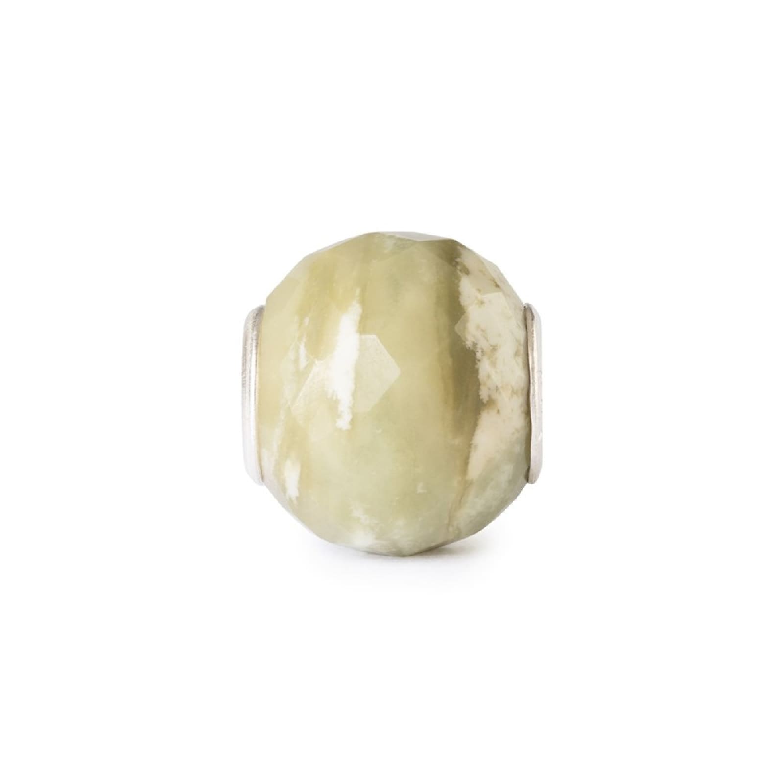 Beads Trollbeads con calcite giallo-verde rotonda sfaccettata MISURA UNICA