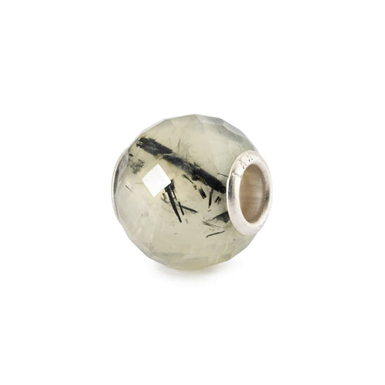 Charm Trollbeads in argento e prenite rotonda sfaccettata MISURA UNICA