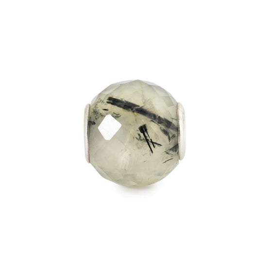 Charm Trollbeads in argento e prenite rotonda sfaccettata MISURA UNICA