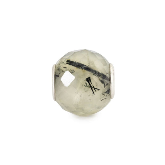 Charm Trollbeads in argento e prenite rotonda sfaccettata MISURA UNICA