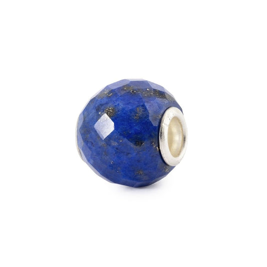 Charm Trollbeads argento e lapislazzuli rotondo sfaccettato MISURA UNICA