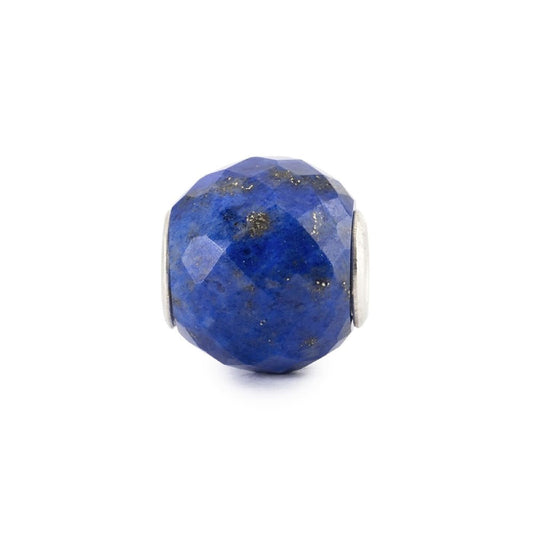 Charm Trollbeads argento e lapislazzuli rotondo sfaccettato MISURA UNICA