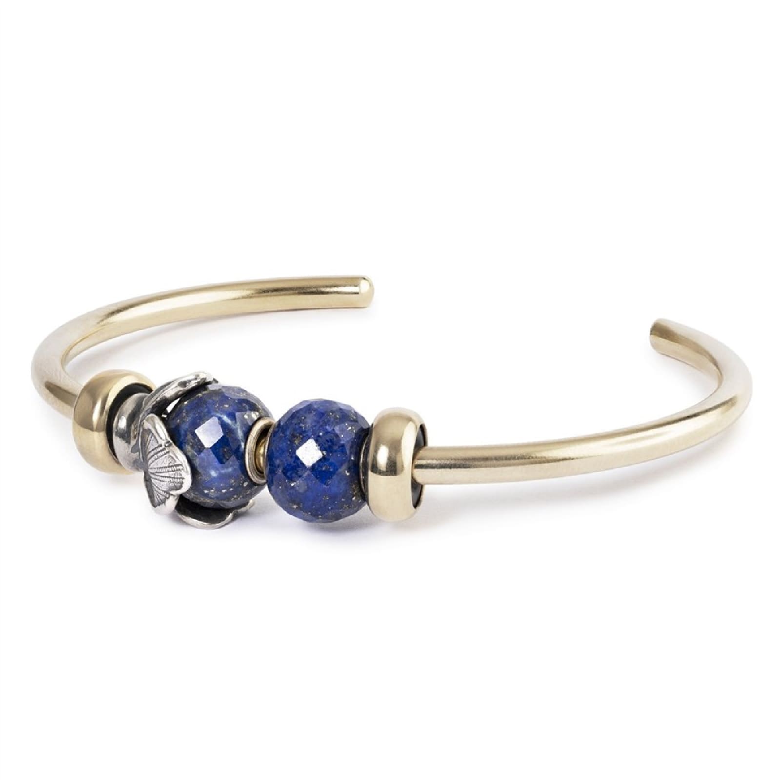 Charm Trollbeads argento e lapislazzuli rotondo sfaccettato MISURA UNICA