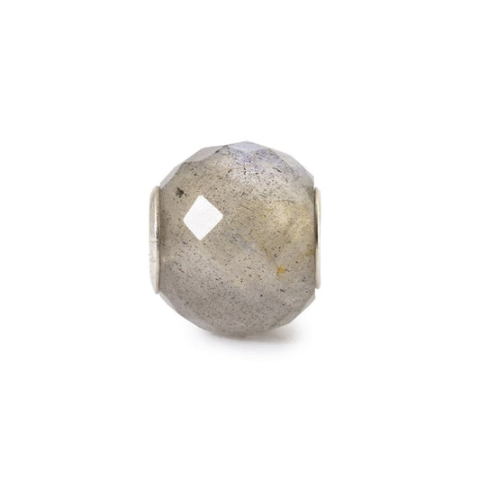Charm Trollbeads argento e labradorite rotonda sfaccettata MISURA UNICA