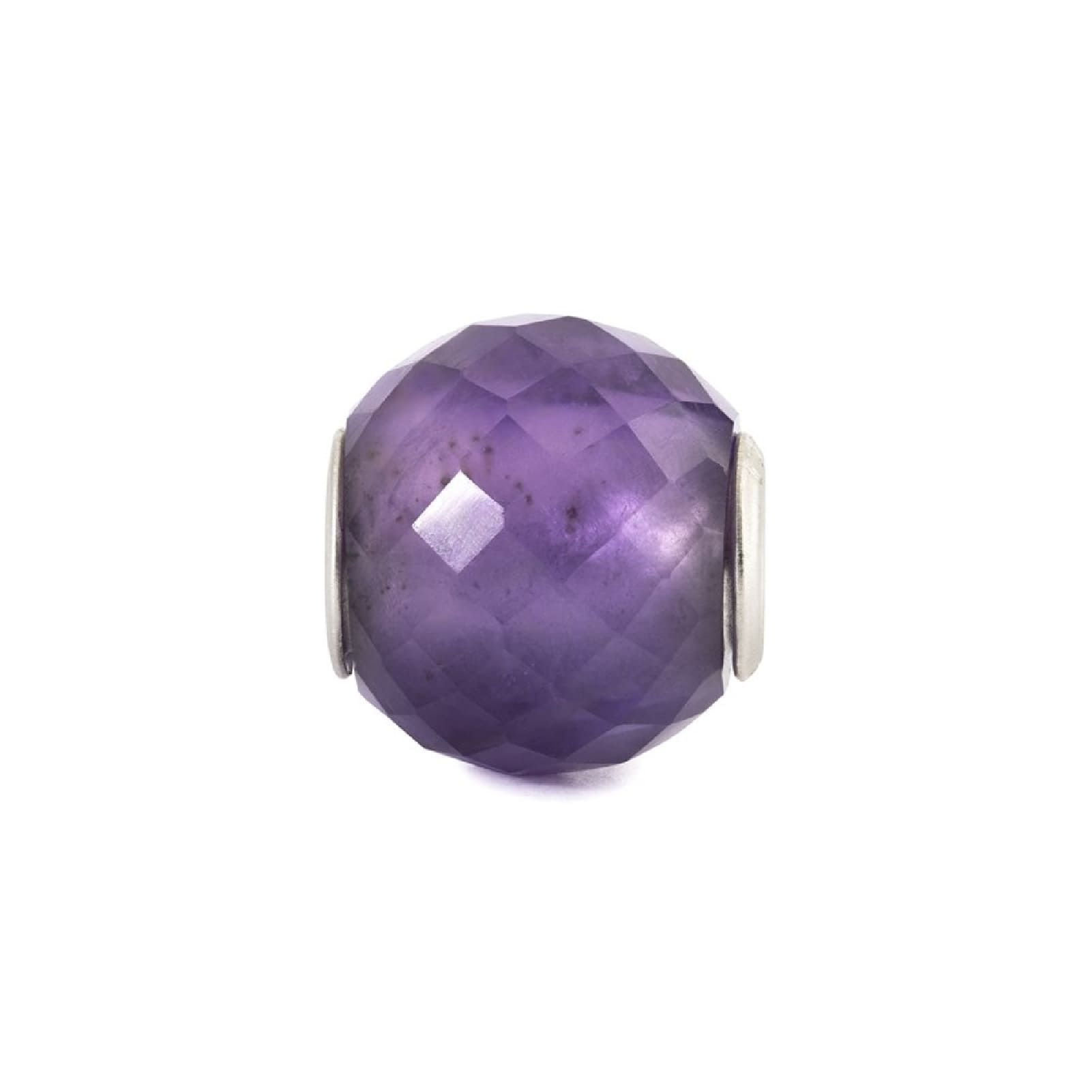 Charm Trollbeads in argento e ametista rotonda sfaccettata MISURA UNICA