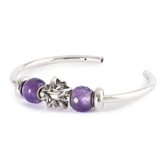 Charm Trollbeads in argento e ametista rotonda sfaccettata MISURA UNICA