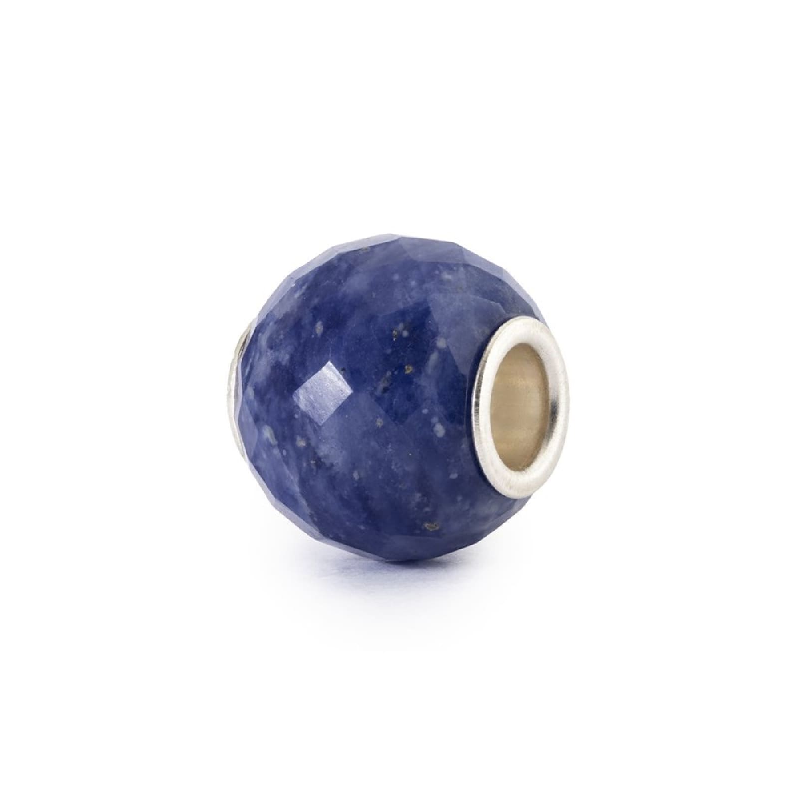 Charm Trollbeads in argento e sodalite rotonda sfaccettata MISURA UNICA