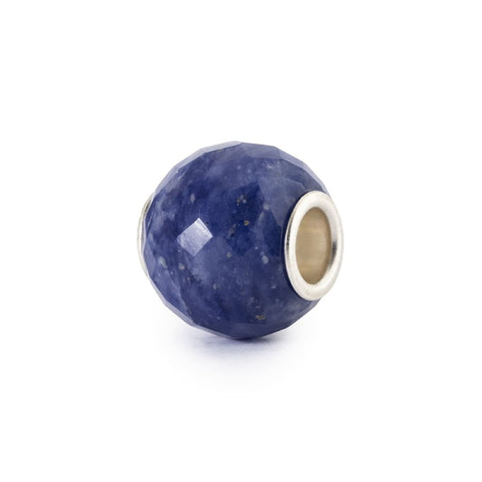 Charm Trollbeads in argento e sodalite rotonda sfaccettata MISURA UNICA
