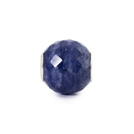 Charm Trollbeads in argento e sodalite rotonda sfaccettata MISURA UNICA