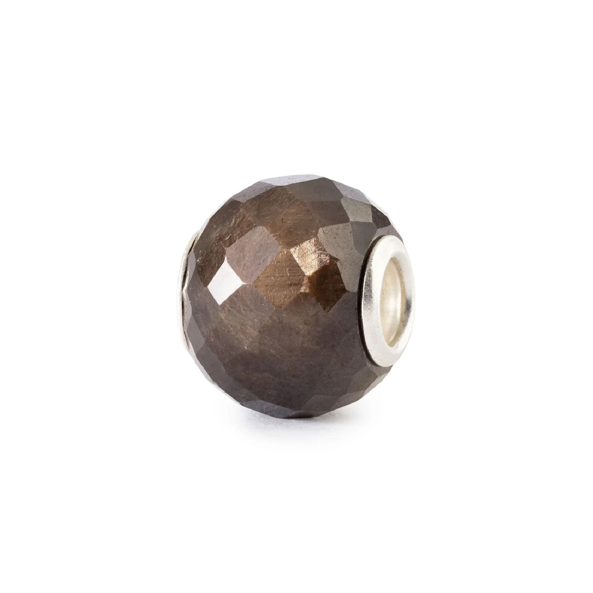 Charm Trollbeads in argento e zaffiro marrone sfaccettato MISURA UNICA