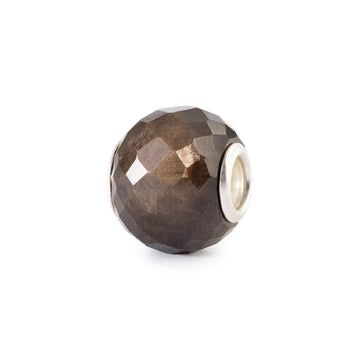 Charm Trollbeads in argento e zaffiro marrone sfaccettato MISURA UNICA