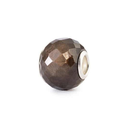 Charm Trollbeads in argento e zaffiro marrone sfaccettato MISURA UNICA