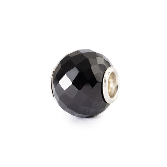 Charm Trollbeads in argento e onice nero sfaccettato MISURA UNICA
