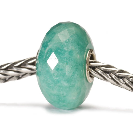 Beads Trollbeads con pietra di amazzonite sfaccettata MISURA UNICA