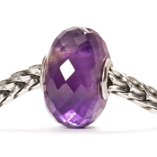 Beads Trollbeads con pietra viola di ametista sfaccettata MISURA UNICA