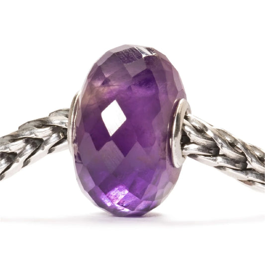 Beads Trollbeads con pietra viola di ametista sfaccettata MISURA UNICA