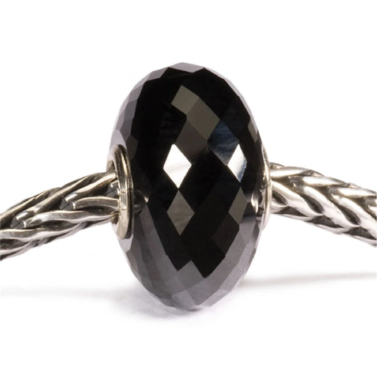Beads Trollbeads con pietra nera di onice sfaccettato MISURA UNICA