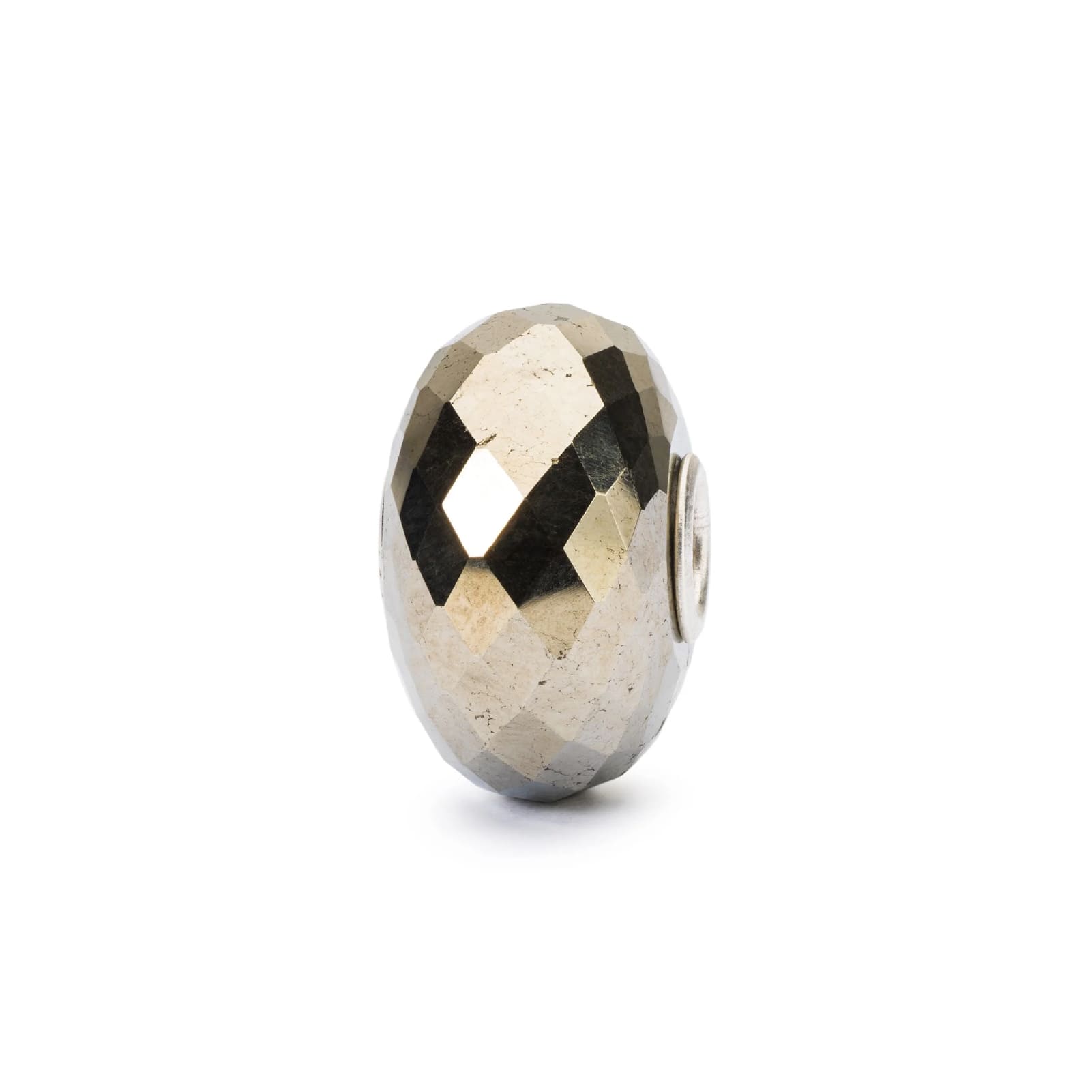 Beads Trollbeads con pietra di pirite cromata sfaccettata MISURA UNICA
