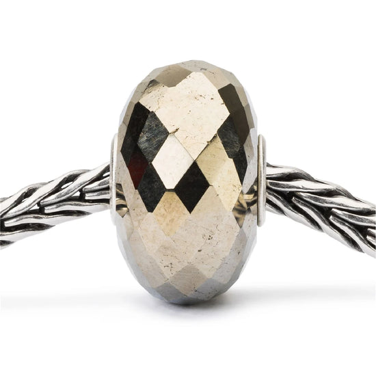 Beads Trollbeads con pietra di pirite cromata sfaccettata MISURA UNICA