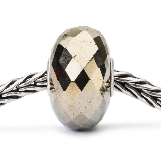 Beads Trollbeads con pietra di pirite cromata sfaccettata MISURA UNICA