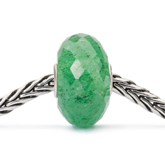 Beads Trollbeads con pietra avventurina verde sfaccettata MISURA UNICA