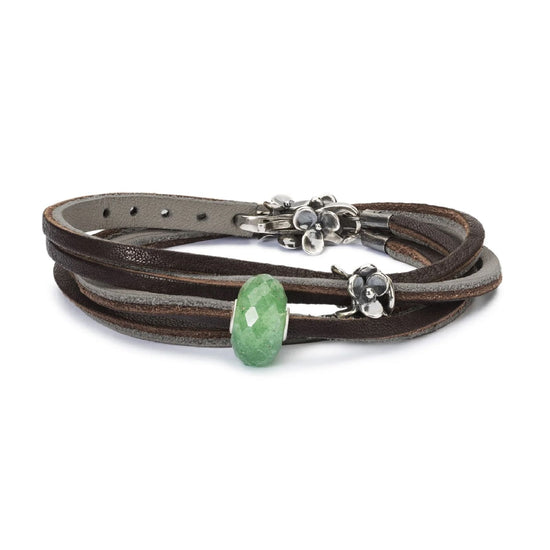 Beads Trollbeads con pietra avventurina verde sfaccettata MISURA UNICA