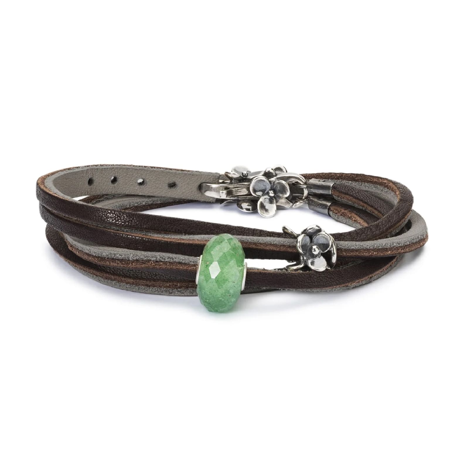 Beads Trollbeads con pietra avventurina verde sfaccettata MISURA UNICA