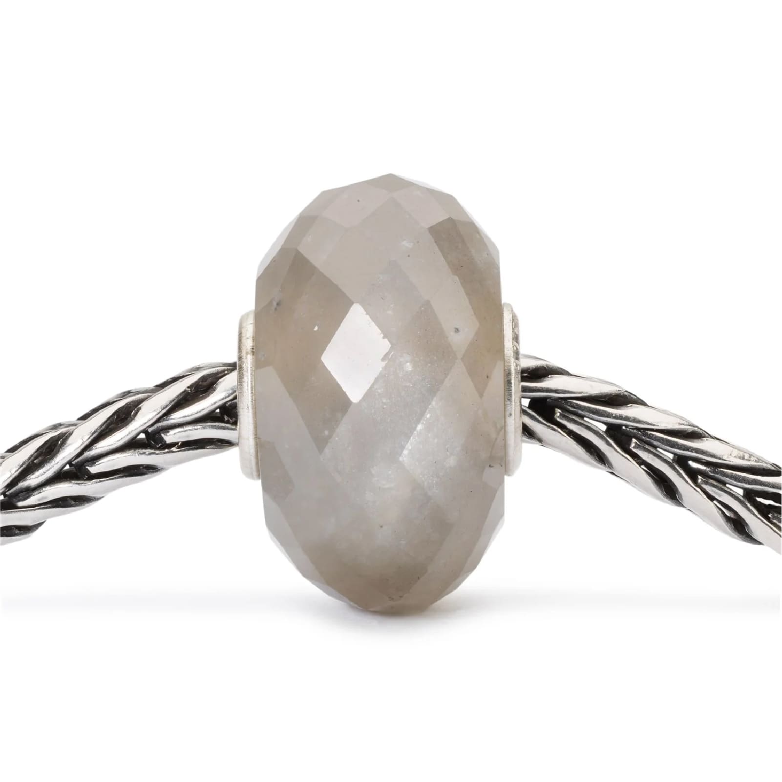 Beads donna Trollbeads pietra di luna grigia sfaccettata MISURA UNICA