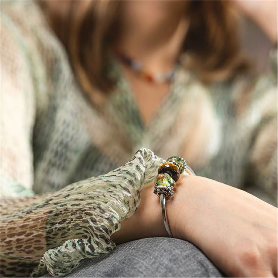 Beads Trollbeads con occhio di tigre giallo sfaccettato MISURA UNICA