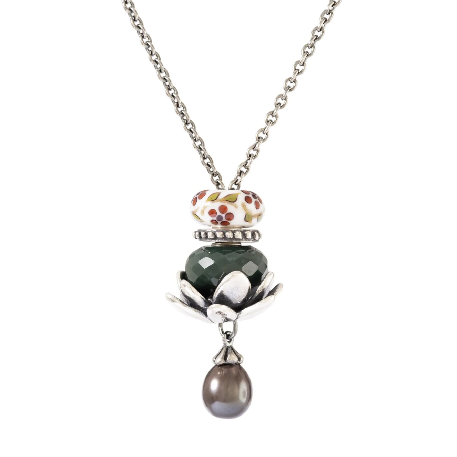 Beads Trollbeads Calcedonio Verde da donna con argento MISURA UNICA