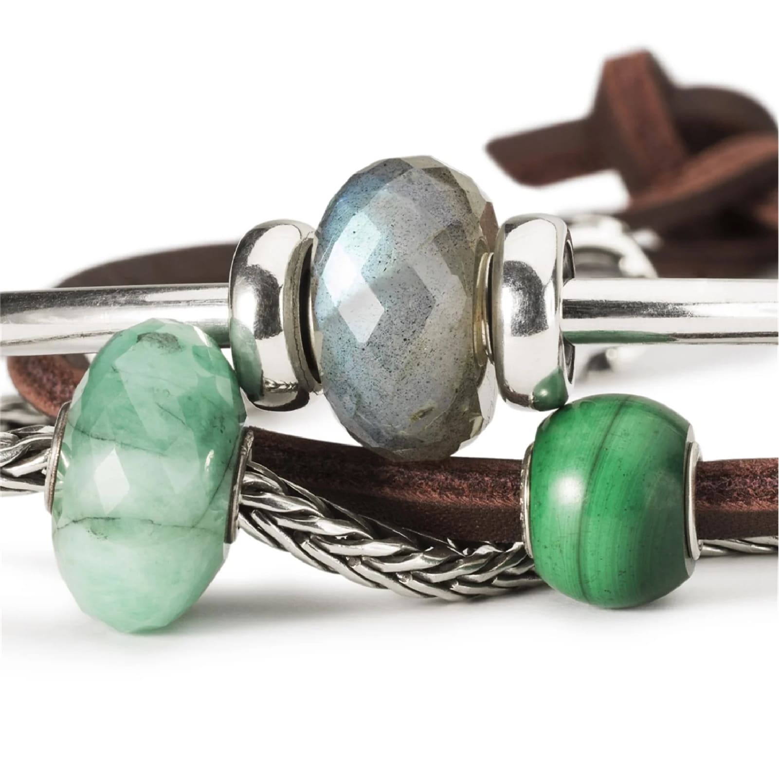Beads donna Trollbeads con smeraldo verde sfaccettato MISURA UNICA