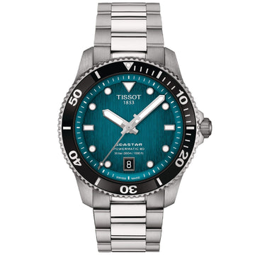Orologio automatico uomo Tissot T-Sport in acciaio quadrante turchese 40 mm T1208071109100-1