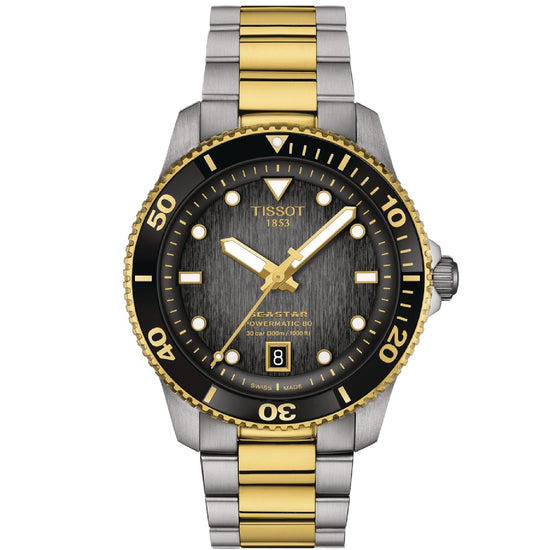 Orologio automatico uomo Tissot T-Sport in acciaio dorato quadrante nero 40 mm T1208072205100-1