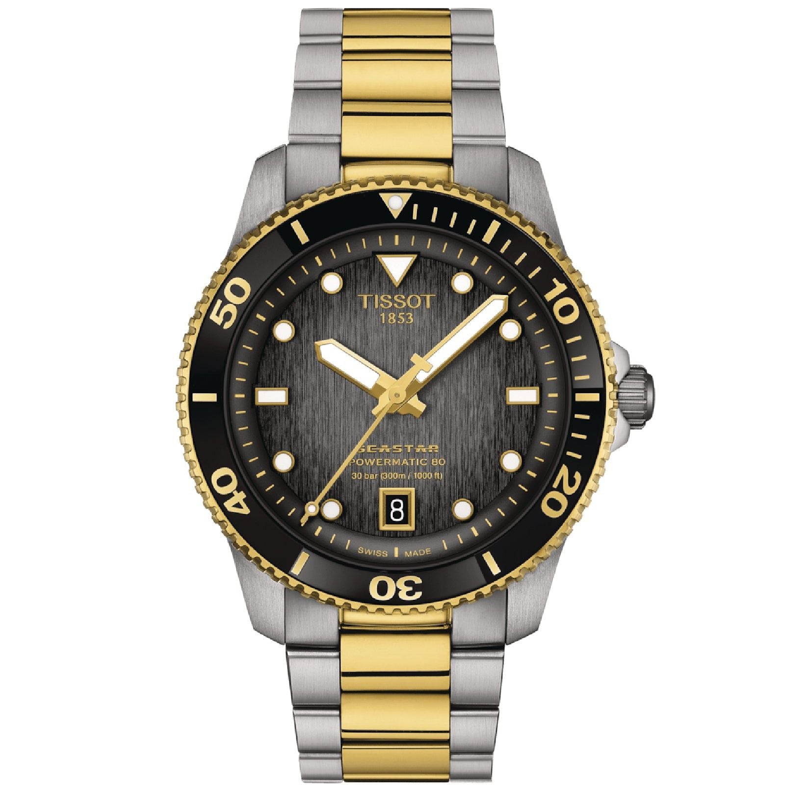 Orologio automatico uomo Tissot T-Sport in acciaio dorato quadrante nero 40 mm T1208072205100-1