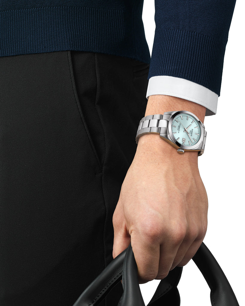 Orologio automatico della collezione Tissot T-Classic Powermatic 80 Silicium da uomo cassa 40mm e bracciale in acciaio T1274071135100