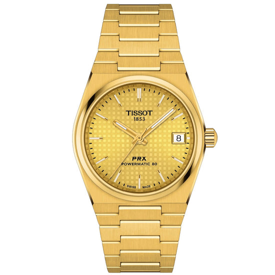 Orologio uomo auto Tissot T-Classic cassa bracciale acciaio oro 35mm T1372073302100-1